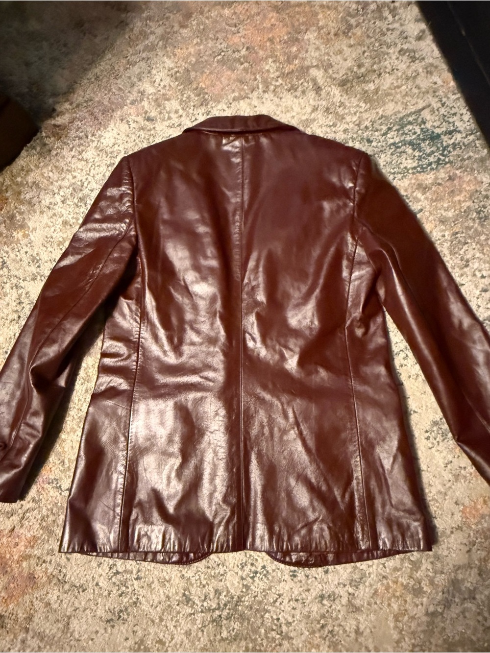 Etienne Aigner Burgundy Leather Blazer 6 - Picture 13 of 15